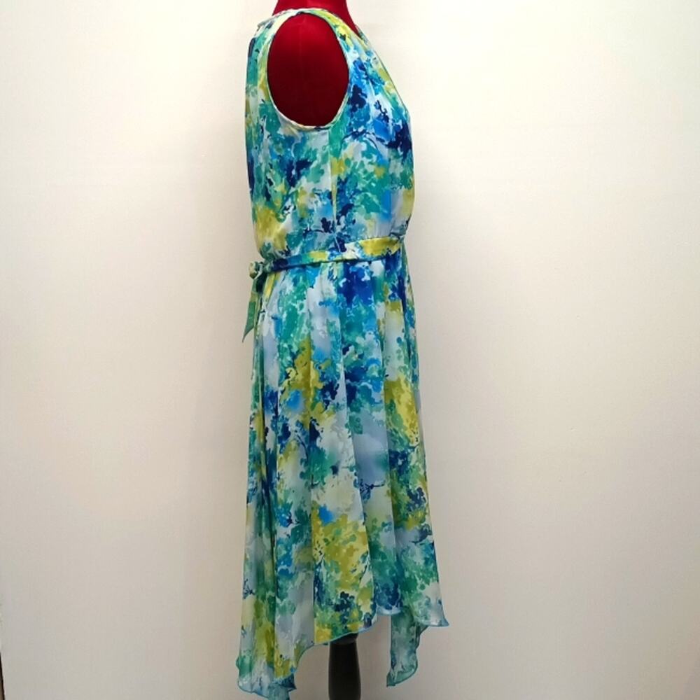 R & K asymmetrical sleeveless keyhole turquoises Midi Dress Sz 8 (M) NWT. summer - Picture 4 of 14